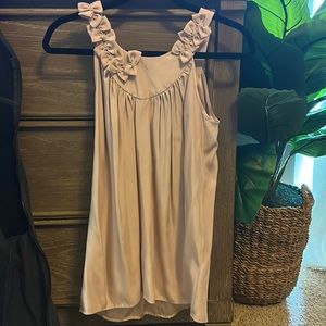 Blush, sleeveless blouse